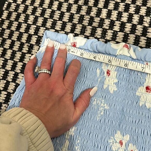 NWOT- ROWA Blue Flower Dress Size Small Stretchy - Picture 8 of 10